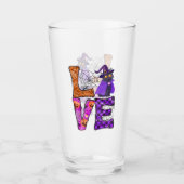 Liefde - Heks Zwarte Kat Glas (Voorkant)