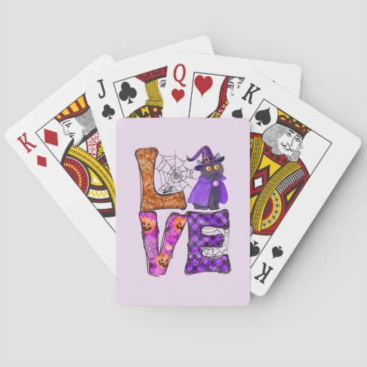 Liefde - Heks Zwarte Kat Pokerkaarten (Achterkant)