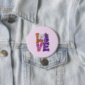 Liefde - Heks Zwarte Kat Ronde Button 7,6 Cm (In situ)