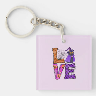 Liefde - Heks Zwarte Kat Sleutelhanger