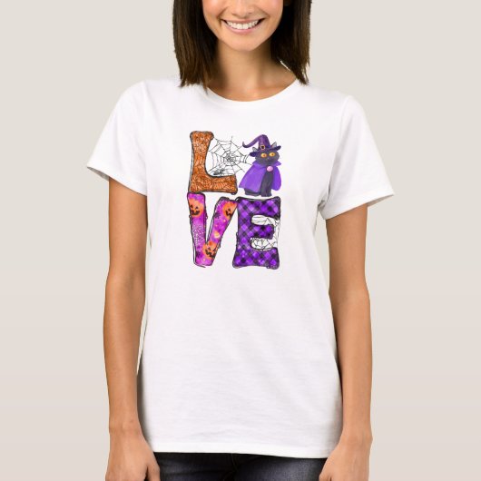 Liefde - Heks Zwarte Kat T-shirt (Voorkant)