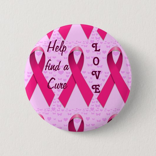 Liefde & Help-borstkankervoorlichting_ Ronde Button 5,7 Cm (Voorkant)