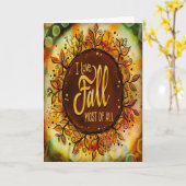 Liefde Herfst bloemblaadjes Inspirivity Kaart (Gele Bloem)