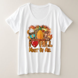 Liefde Herfst herfst aanpassen Grote Maat T-shirt