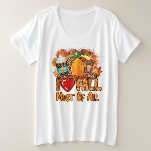 Liefde Herfst herfst aanpassen Grote Maat T-shirt (Design voorkant)