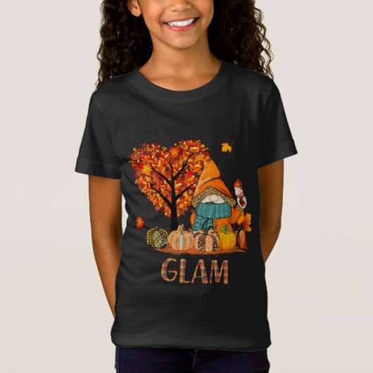 Liefde herfst kabouters Glam halloween pompoen oma T-shirt (Voorkant)