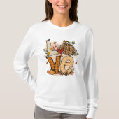 Liefde herfst pompoen kunst favoriete herfst girly t-shirt (Voorkant)
