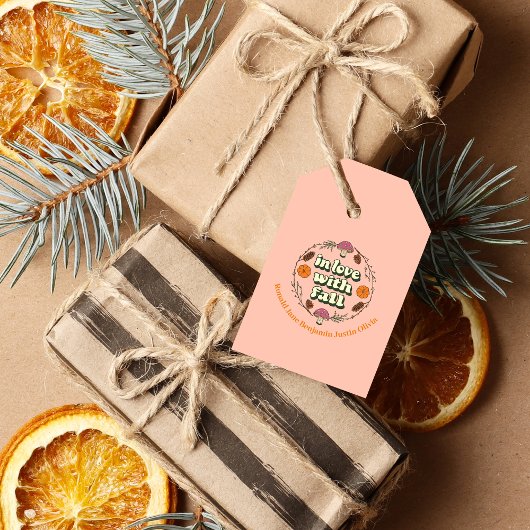 Liefde Herfst Thanksgiving Personaliseer familiena Cadeaulabel