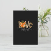 Liefde Herfst Y'All Leopard Print Pumpkin Thanksgi Kaart (Staand voorkant)