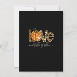 Liefde Herfst Y'All Leopard Print Pumpkin Thanksgi Kaart