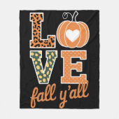 Liefde Herfst Y'All Luipaardprint Herfst Thanksgiv Fleece Deken (Voorkant)