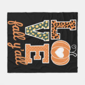 Liefde Herfst Y'All Luipaardprint Herfst Thanksgiv Fleece Deken (Voorkant (Horizontaal))