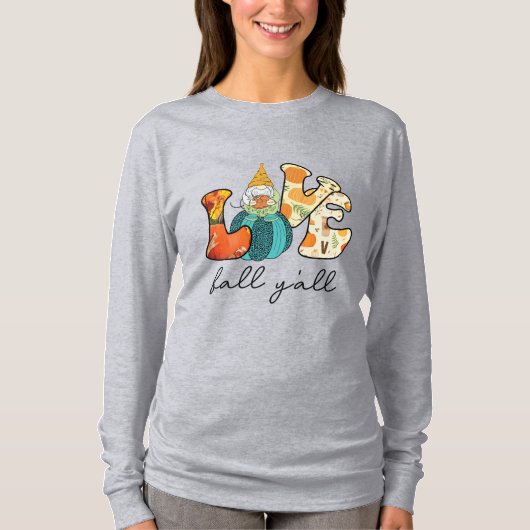 Liefde Herfst Y'all T-shirt (Voorkant)