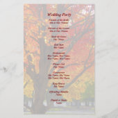 Liefde - herfstbomen Wedding Flyer (Achterkant)