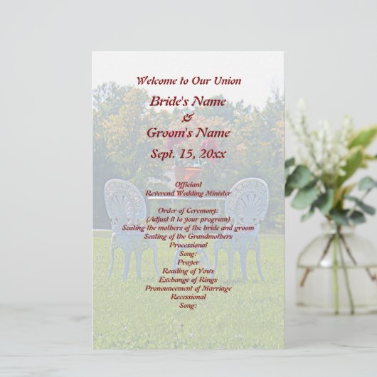 Liefde - herfstbomen Wedding Flyer (Staand voorkant)