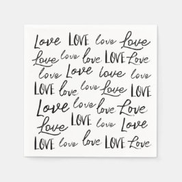 Liefde - herhalen - handgeschreven, script bruilof servet