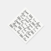 Liefde - herhalen - handgeschreven, script bruilof servet (Hoek)