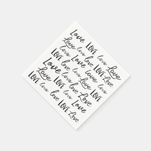 Liefde - herhalen - handgeschreven, script bruilof servet (Hoek)