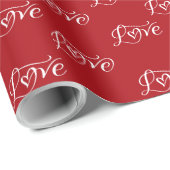 Liefde Herhalend Patroon Romantische Valentijns Cadeaupapier (Rol Hoek)