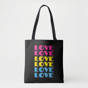 Liefde Herhalende Tekst LGBTQ Panseksuele Trots Tote Bag