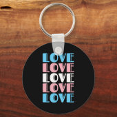 Liefde Herhalende Tekst LGBTQ Transgender Pride Sleutelhanger (Voorkant)
