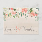 Liefde & het Bedankt de Bloemen danken u Briefkaart (Voorkant)