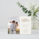 Liefde & Het Bruiloftsstrand Foto Save the Date Briefkaart (Staand voorkant)