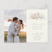 Liefde & Het Bruiloftsstrand Foto Save the Date Briefkaart (Voorkant)