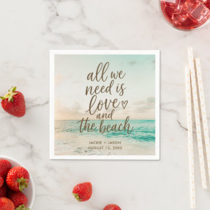 Liefde & het Strand Elegant Strand Huwelijk Servet