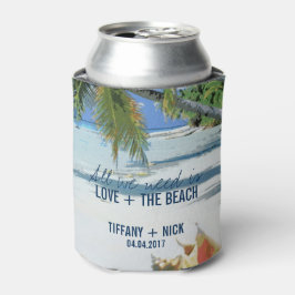 Liefde + Het Strand Tropische Trouwdag Cadeautjes Blikjeskoeler