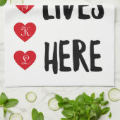 Liefde hier Monogram White Theedoek (Gevouwen)