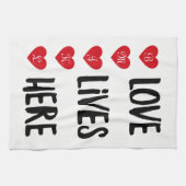 Liefde hier Monogram White Theedoek (Horizontaal)