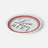 Liefde hier Typografie Papieren Bordje (Gekanteld)