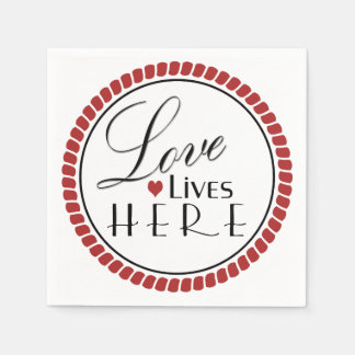 Liefde hier Typografie Servetten