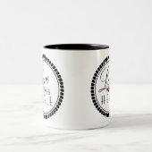 Liefde hier Typografie Tweekleurige Koffiemok (Center)