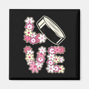 Liefde Hockey Groovy Hippie 60s 70s Tiener Meisje  Magneet