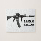 Liefde hoeft nooit AR-15 te herladen Legpuzzel (Horizontaal)