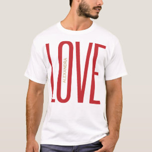 Liefde hoge letters Monogram rood Gold Clean Desig T-shirt
