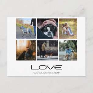 Liefde Hond Familie Portret Collage Ontwerp Briefkaart
