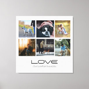 Liefde Hond Familie Portret Collage Ontwerp Canvas Afdruk