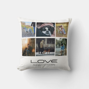 Liefde Hond Familie Portret Collage Ontwerp Kussen