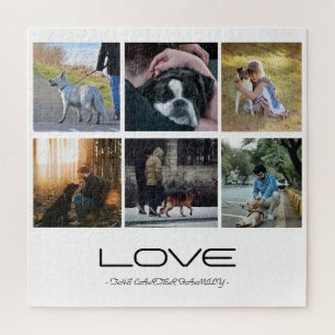 Liefde Hond Familie Portret Collage Ontwerp Legpuzzel