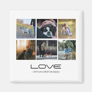 Liefde Hond Familie Portret Collage Ontwerp Magneet