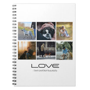 Liefde Hond Familie Portret Collage Ontwerp Notitieboek