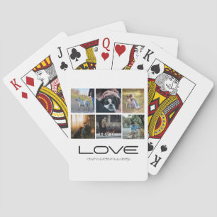 Liefde Hond Familie Portret Collage Ontwerp Pokerkaarten