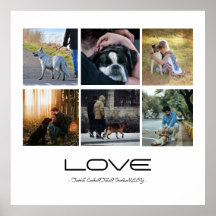 Liefde Hond Familie Portret Collage Ontwerp