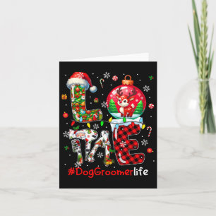 Liefde Hond Groomer Kerstmis Santa Rendier Matchin Kaart