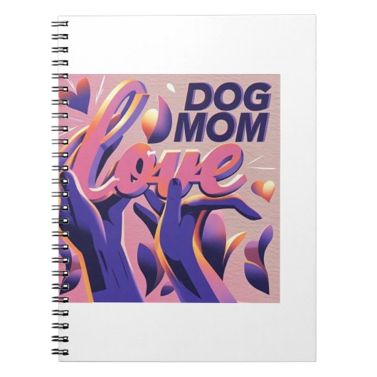 Liefde Hond Moeder Roze Paars Notitieboek (Voorkant)