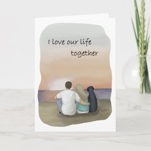 liefde hond wenskaart; black labrador kaart (Voorkant)