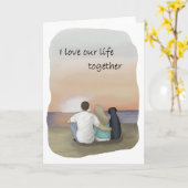 liefde hond wenskaart; black labrador kaart (Gele Bloem)